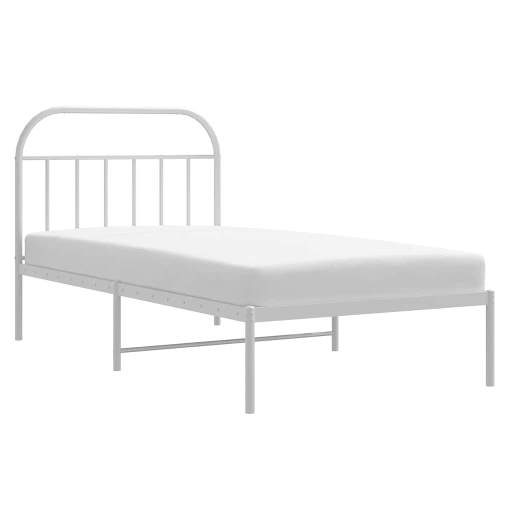 sengeramme med sengegavl 100x200 cm metal hvid