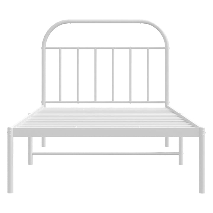 sengeramme med sengegavl 100x200 cm metal hvid