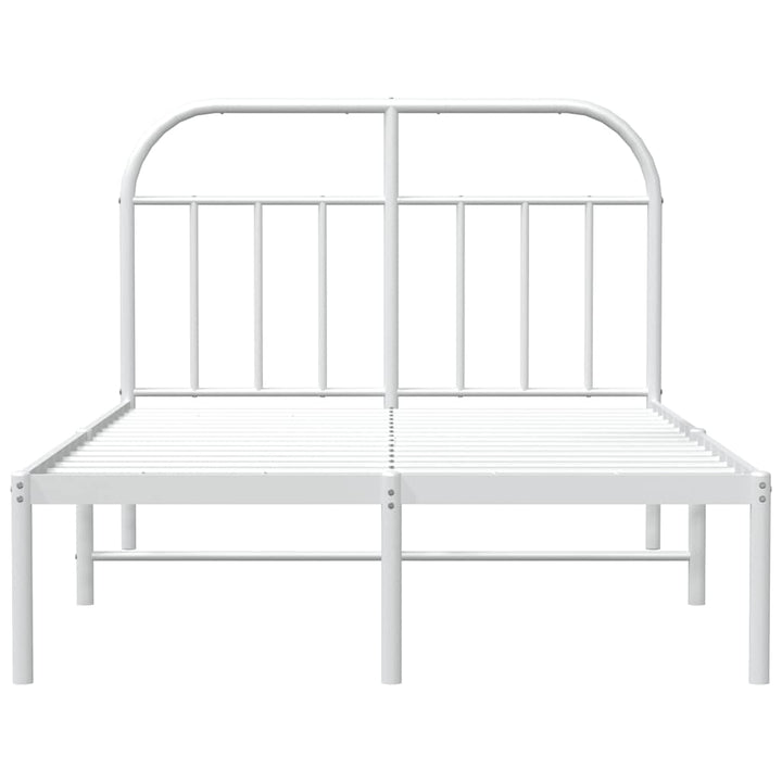 sengeramme med sengegavl 135x190 cm metal hvid