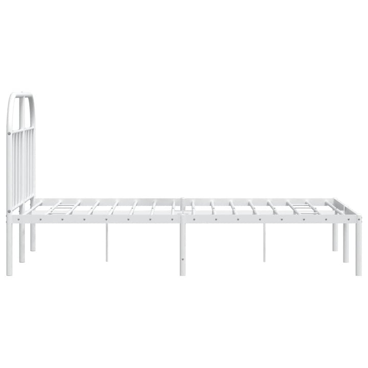 sengeramme med sengegavl 135x190 cm metal hvid