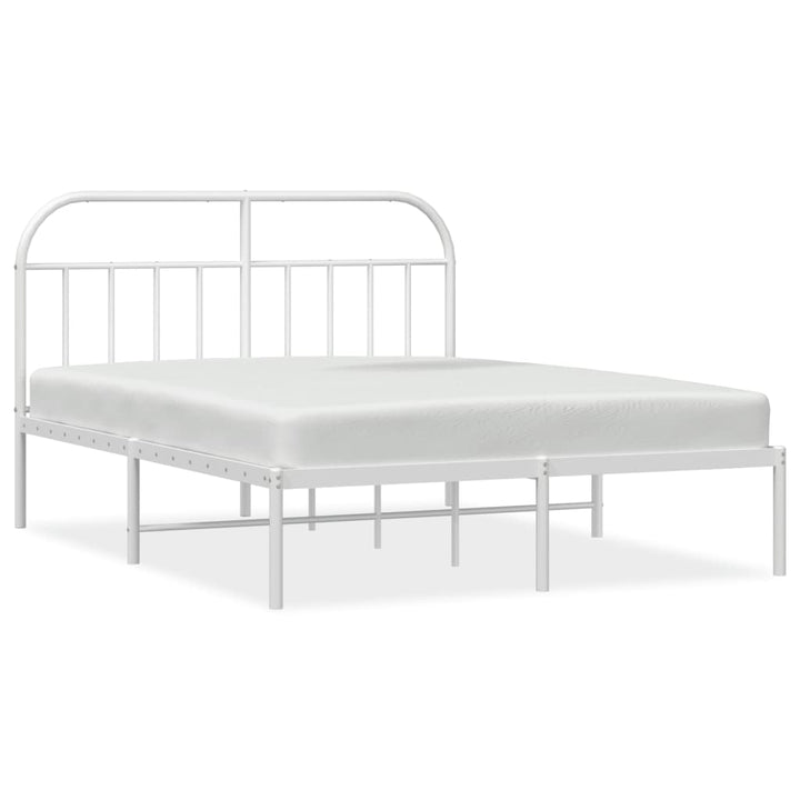 sengeramme med sengegavl 140x190 cm metal hvid