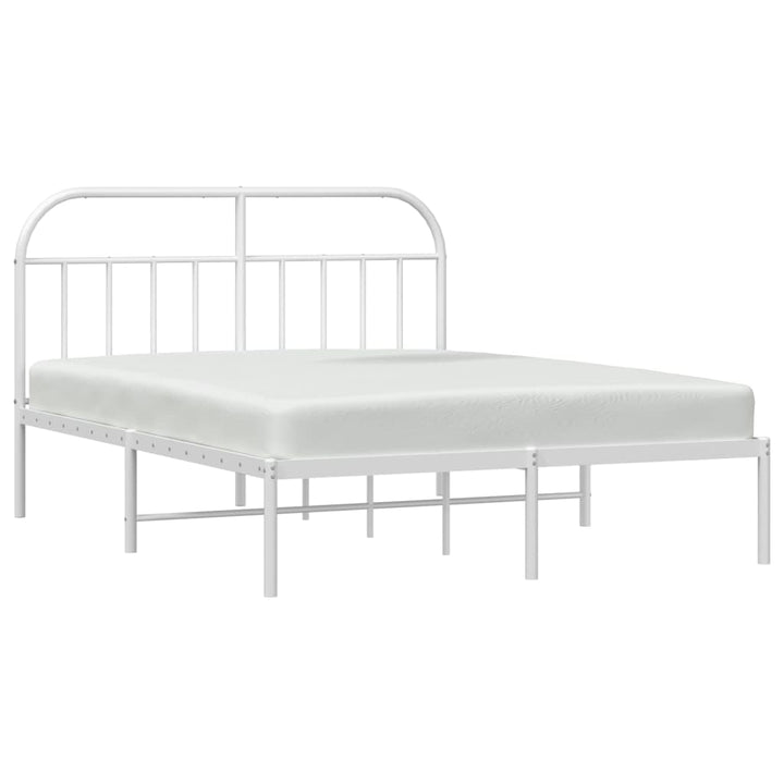 sengeramme med sengegavl 140x190 cm metal hvid