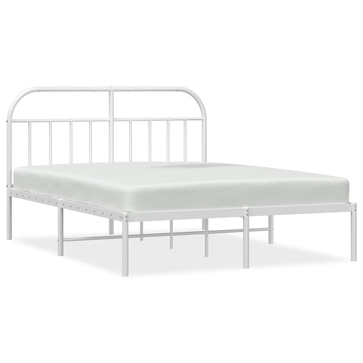 sengeramme med sengegavl 140x200 cm metal hvid