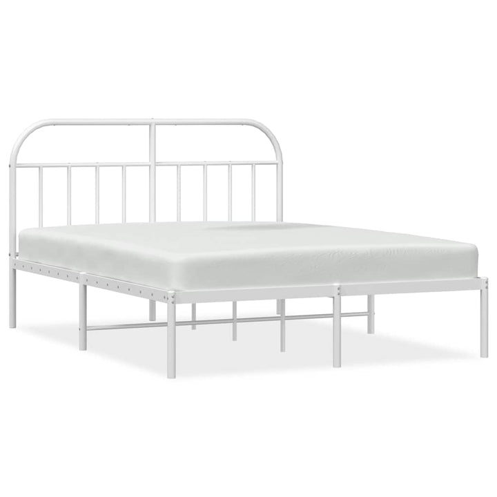 sengeramme med sengegavl 150x200 cm metal hvid