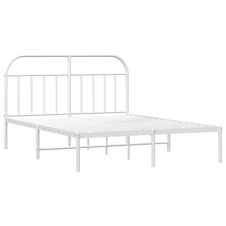 sengeramme med sengegavl 150x200 cm metal hvid