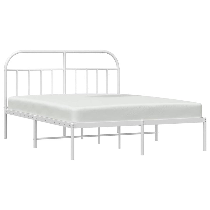 sengeramme med sengegavl 150x200 cm metal hvid
