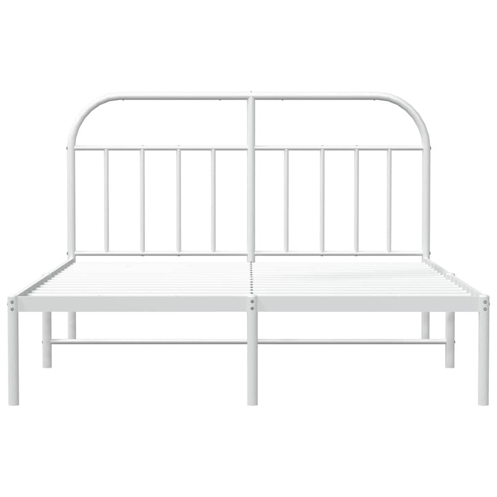 sengeramme med sengegavl 150x200 cm metal hvid
