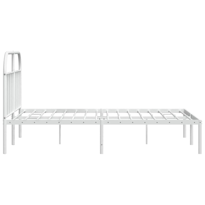 sengeramme med sengegavl 150x200 cm metal hvid