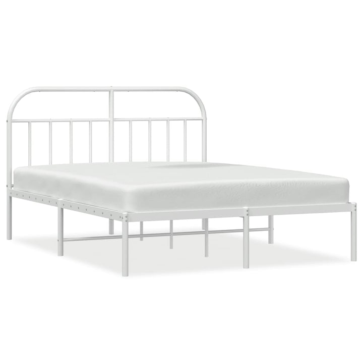 sengeramme med sengegavl 160x200 cm metal hvid