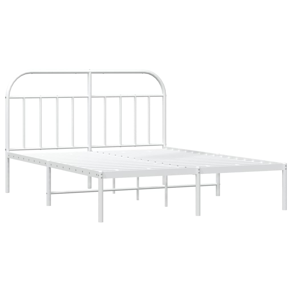 sengeramme med sengegavl 160x200 cm metal hvid