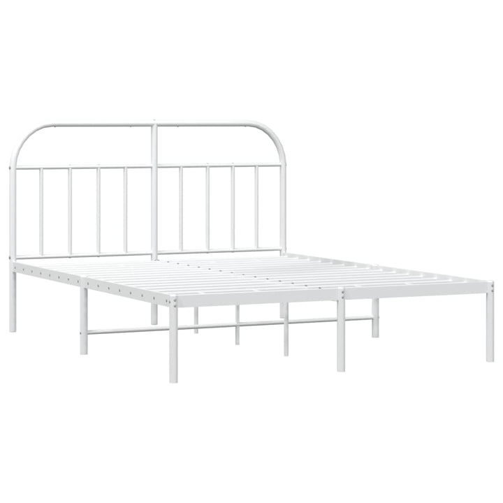 sengeramme med sengegavl 160x200 cm metal hvid