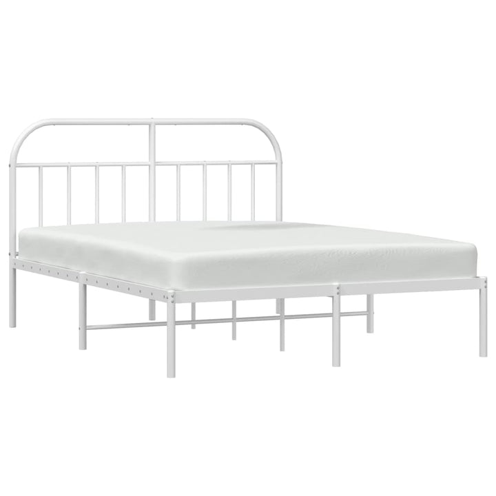 sengeramme med sengegavl 160x200 cm metal hvid