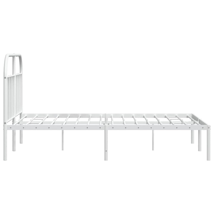 sengeramme med sengegavl 160x200 cm metal hvid