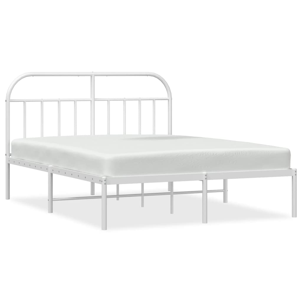 sengeramme med sengegavl 180x200 cm metal hvid