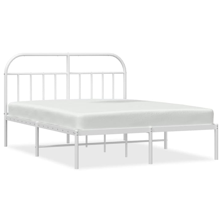 sengeramme med sengegavl 180x200 cm metal hvid