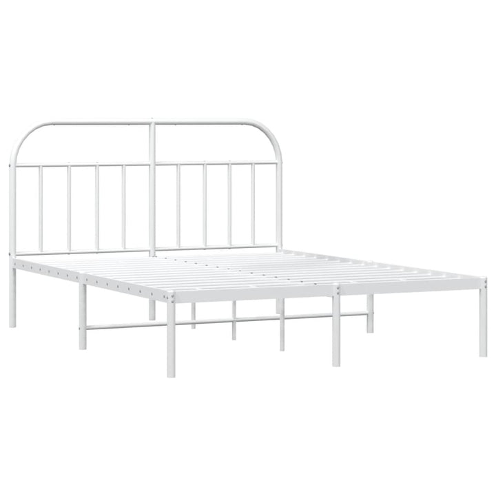 sengeramme med sengegavl 180x200 cm metal hvid