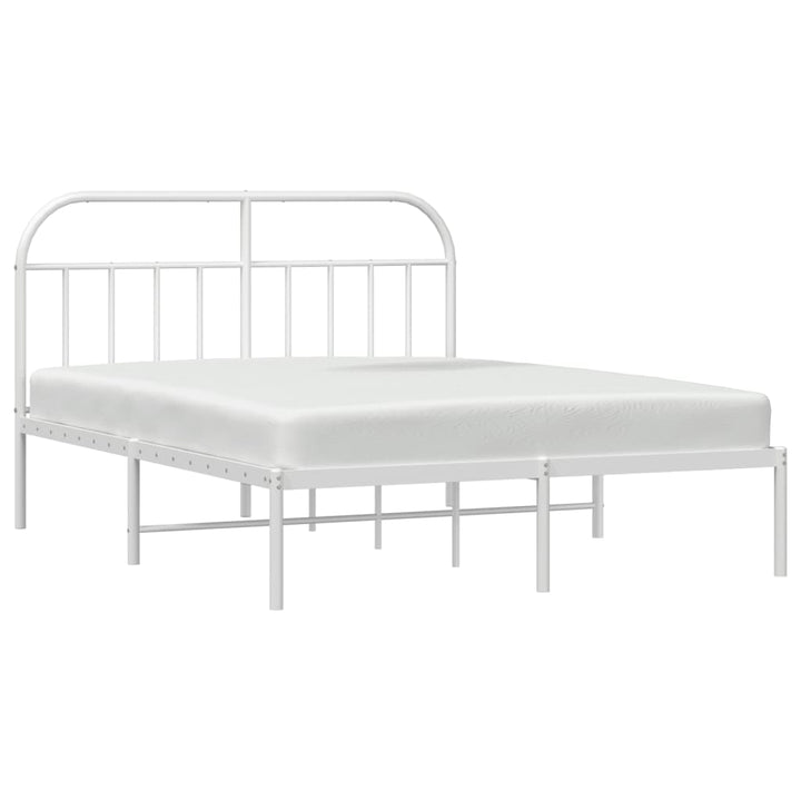 sengeramme med sengegavl 180x200 cm metal hvid