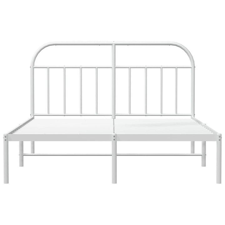 sengeramme med sengegavl 180x200 cm metal hvid