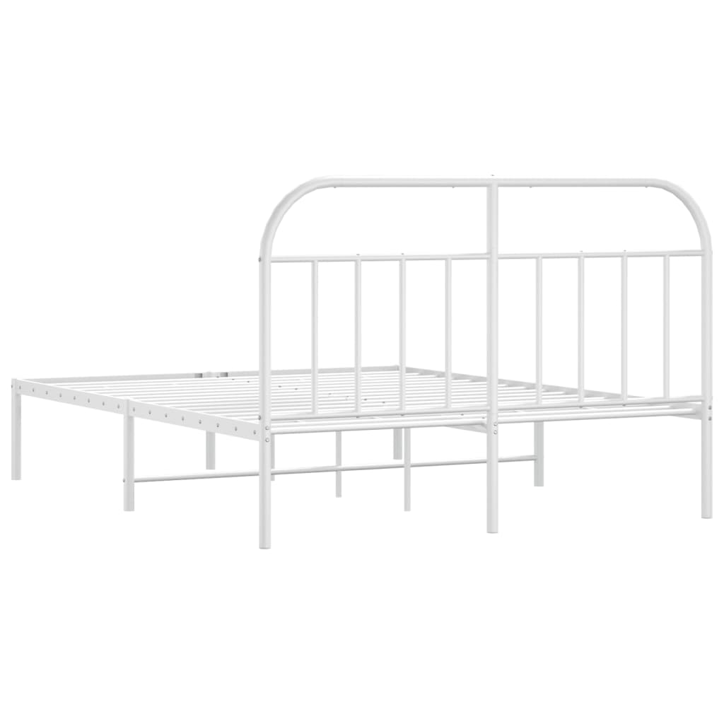 sengeramme med sengegavl 180x200 cm metal hvid