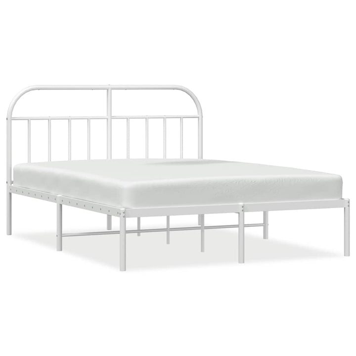 sengeramme med sengegavl 183x213 cm metal hvid