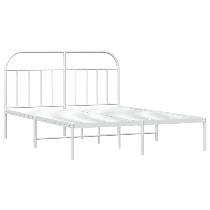 sengeramme med sengegavl 183x213 cm metal hvid
