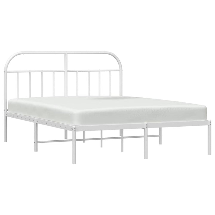 sengeramme med sengegavl 183x213 cm metal hvid