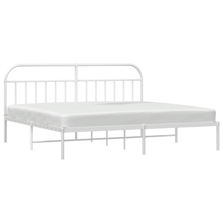 sengeramme med sengegavl 193x203 cm metal hvid