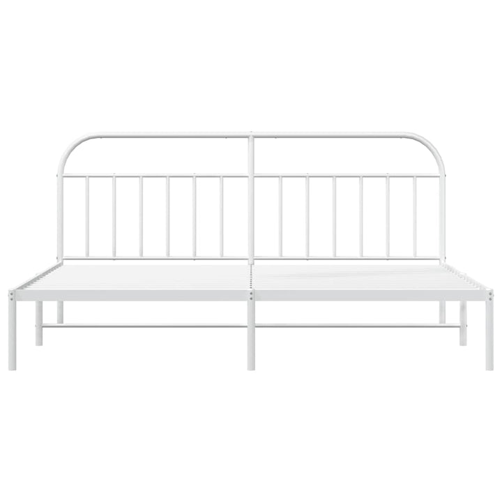 sengeramme med sengegavl 193x203 cm metal hvid