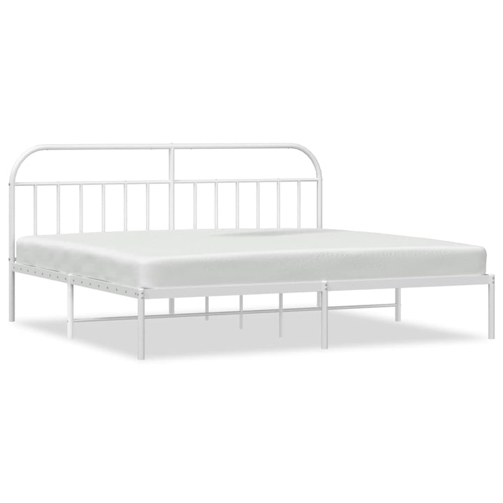 sengeramme med sengegavl 200x200 cm metal hvid
