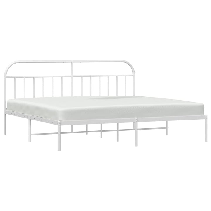 sengeramme med sengegavl 200x200 cm metal hvid