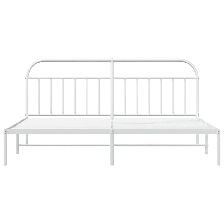 sengeramme med sengegavl 200x200 cm metal hvid