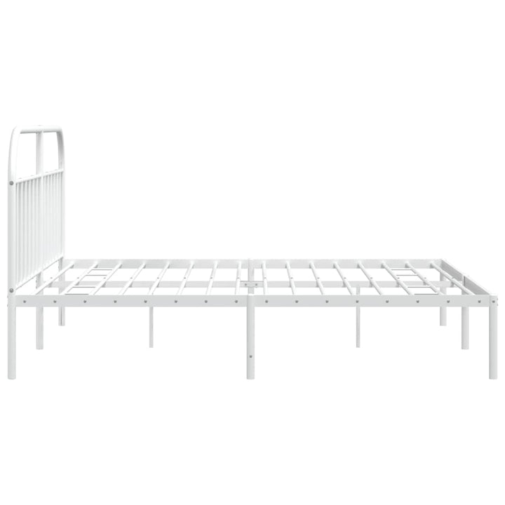 sengeramme med sengegavl 200x200 cm metal hvid