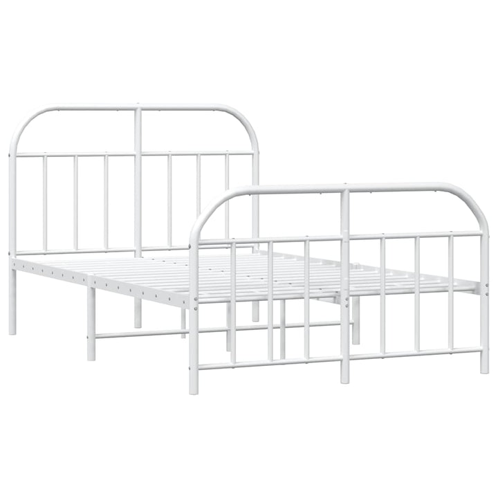 sengeramme med sengegavl og fodgærde 120x190 cm metal hvid
