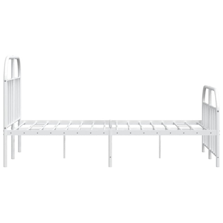 sengeramme med sengegavl og fodgærde 120x190 cm metal hvid