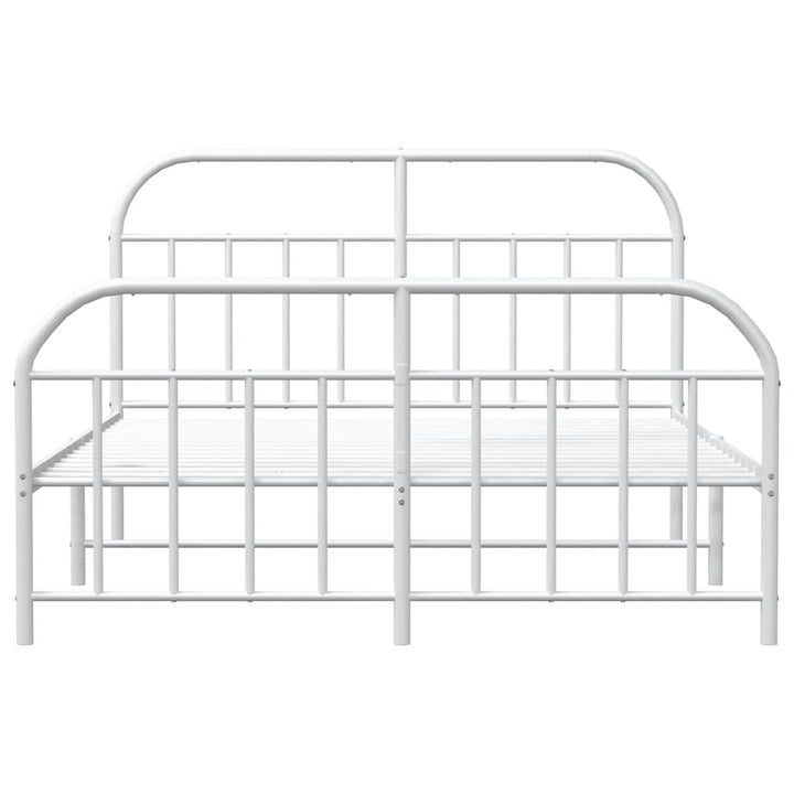 sengeramme med sengegavl og fodgærde 135x190 cm metal hvid
