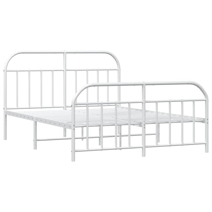 sengeramme med sengegavl og fodgærde 140x190 cm metal hvid
