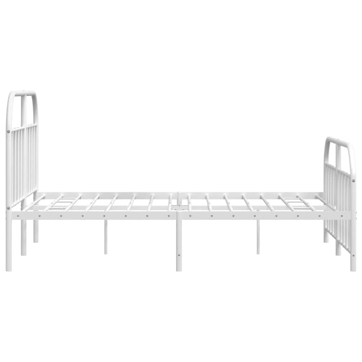 sengeramme med sengegavl og fodgærde 140x190 cm metal hvid