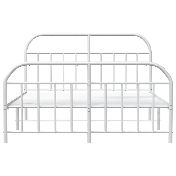 sengeramme med sengegavl og fodgærde 140x200 cm metal hvid