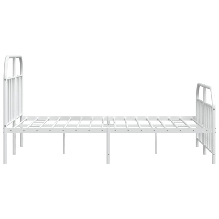 sengeramme med sengegavl og fodgærde 140x200 cm metal hvid