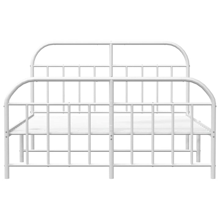 sengeramme med sengegavl og fodgærde 150x200 cm metal hvid