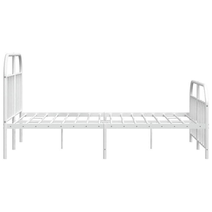 sengeramme med sengegavl og fodgærde 150x200 cm metal hvid