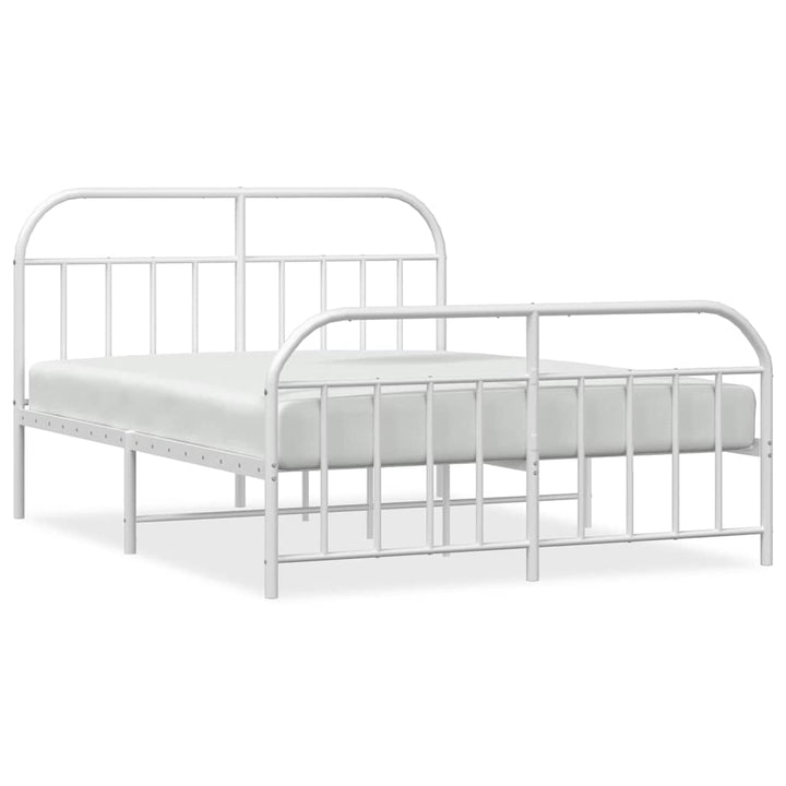 sengeramme med sengegavl og fodgærde 183x213 cm metal hvid