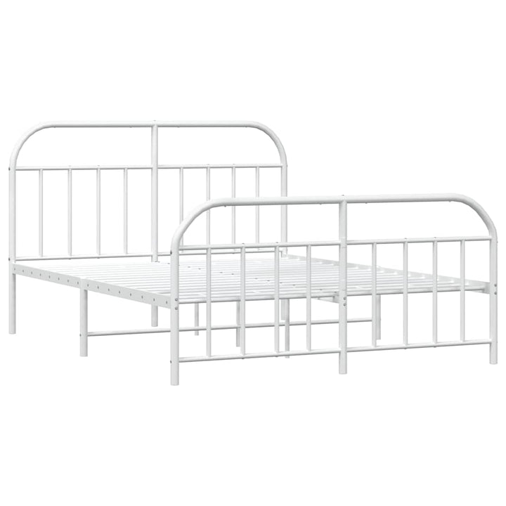 sengeramme med sengegavl og fodgærde 183x213 cm metal hvid