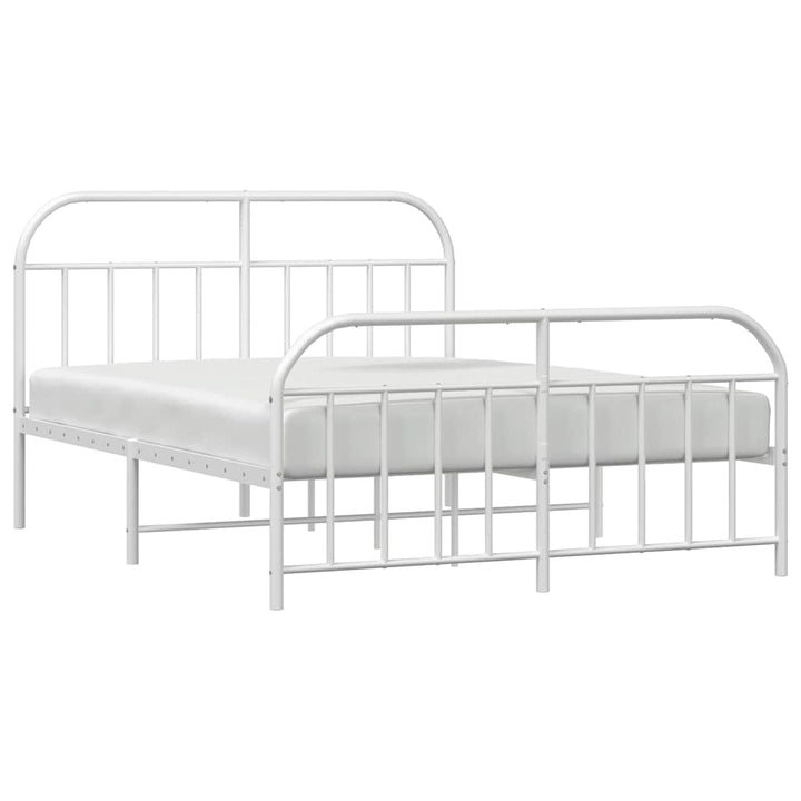 sengeramme med sengegavl og fodgærde 183x213 cm metal hvid
