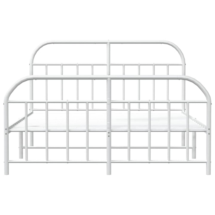 sengeramme med sengegavl og fodgærde 183x213 cm metal hvid