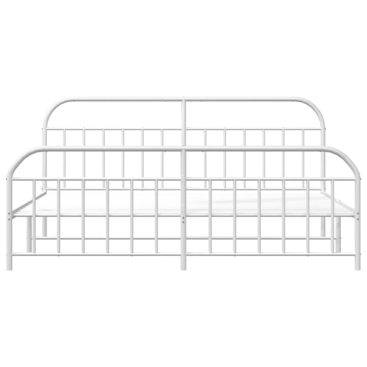 sengeramme med sengegavl og fodgærde 200x200 cm metal hvid