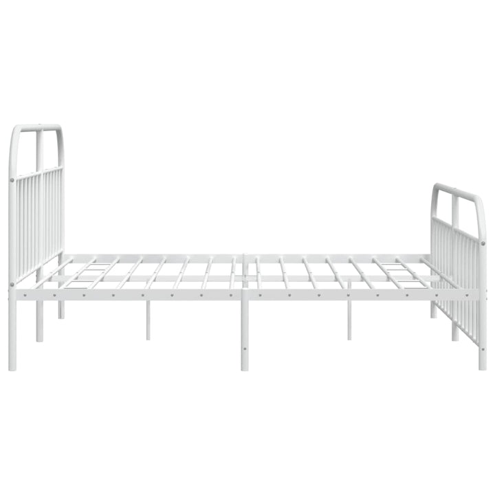 sengeramme med sengegavl og fodgærde 200x200 cm metal hvid