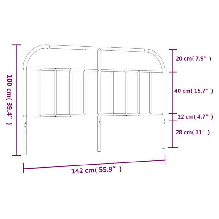 udskiftningsgavl 135 cm metal hvid