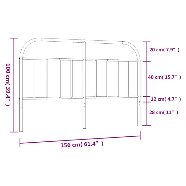 udskiftningsgavl 150 cm metal hvid