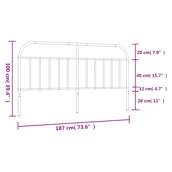 udskiftningsgavl 180 cm metal hvid